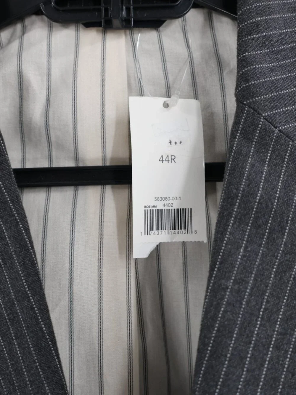 NWT Banana Republic Sport Coat Mens 44R Striped Cotton flannel Tailored Fit gray